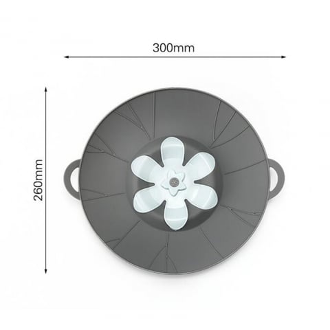 Capac Inteligent pentru Oale cu Sistem Antiscugere, 26cm din Silicon, Gri, CBD CORAL BST DEALS 26 cm [3]