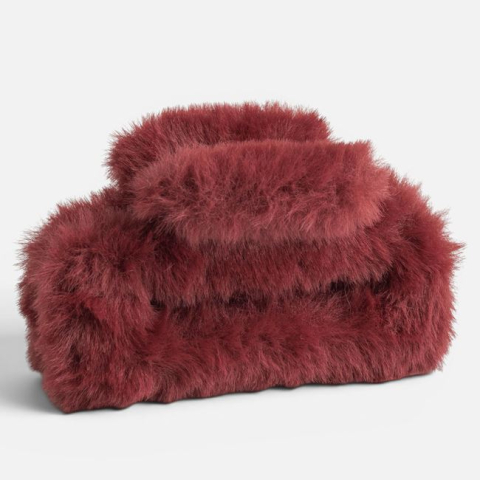 Moda si accesorii - Clama Păr Pufoasa Bordo 9cm
