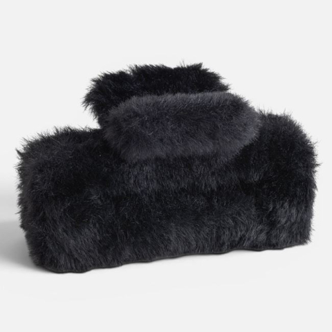 Moda si accesorii - Clama Păr Pufoasa Neagră 9cm