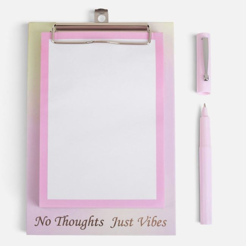 Hartie, caiete si articole de birou - Clipboard A5 Rainbow cu Folie Aurie si Pix – 100 File
