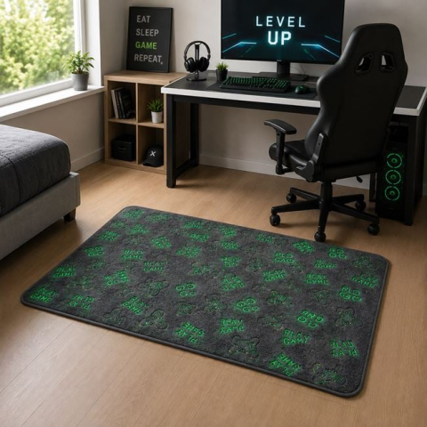 Textile pentru casa - Covoraș Fosforescent Gaming cu Controllere, 120x70 cm
