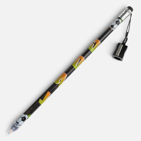 Rechizite si produse pentru scoala - Creion Fancy Gigant Negru cu Minge de Fotbal, 38 cm, cu Ascuțitoare