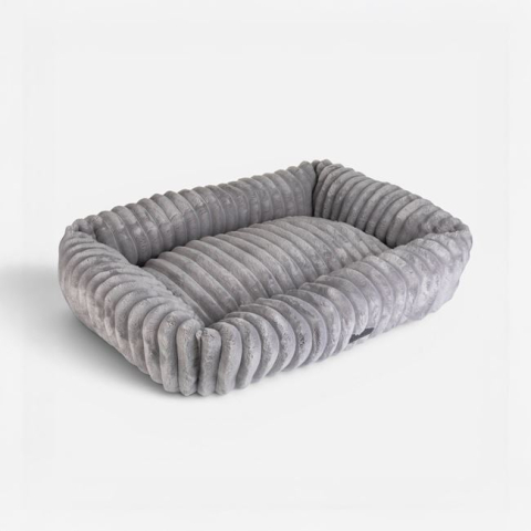 Accesorii pentru animale - Culcuș Gri Catifelat pentru Câini 61x49x18cm