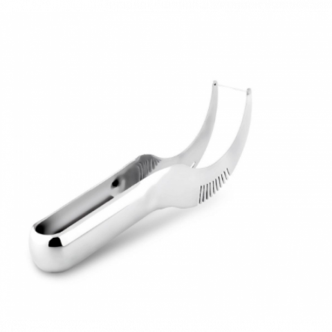 Feliatoare manuale - Cutit Feliator 2in1 cu Functie de Cleste, pentru Taiat si Servit Pepene Rosu si Galben, Inox, 22 cm, Premium, CBD CORAL BEST DEALS