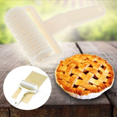 Cutit Roller pentru Taiat, Modelat Aluat pentru Placinte, Foietaj si Prajituri, Pvc, Alb, 10 X 17.5 Cm Alb [1]