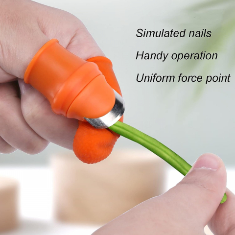 Degetar cu Lama pentru Gradinarit pentru Taiat si Curatat Legume si Fructe, cu 5 Protectii pentru Deget, Femei, CBD CORAL BEST DEALS Portocaliu [9]