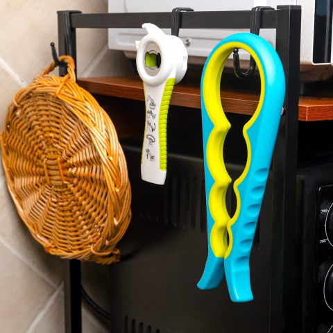 Desfacator Universal pentru Capace de Sticle si Borcane, 4 Marimi Universale, Plastic Pvc, Albastru, Cbd Coral Best Deals Albastru [7]