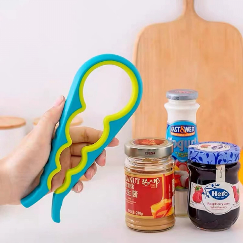 Desfacator Universal pentru Capace de Sticle si Borcane, 4 Marimi Universale, Plastic Pvc, Albastru, Cbd Coral Best Deals Albastru [2]