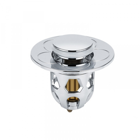 Site bucatarie si accesorii - Dispozitiv pentru Protectie Scurgere Chiuveta, Cada si Dus cu Protectie Anti Infundare si Functie de Oprire a Apei, ABS si Cupru, 6 x 6 cm, Argintiu, 3 cm