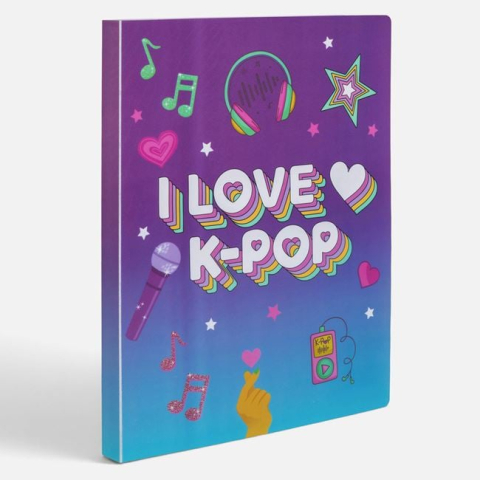 Hartie, caiete si articole de birou - Dosar A4 K-POP I Love K-POP, 20 Folii, Albastru-Mov