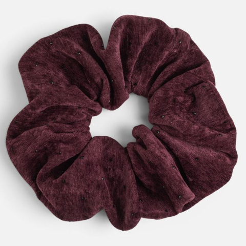 Moda si accesorii - Elastic Păr Bordo Catifelat cu Strasuri pentru Femei
