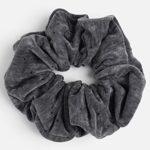 Moda si accesorii - Elastic Păr Gri Catifelat cu Strasuri pentru Femei