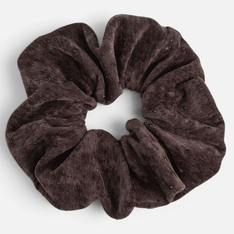 Moda si accesorii - Elastic Păr Maro Catifelat cu Strasuri pentru Femei
