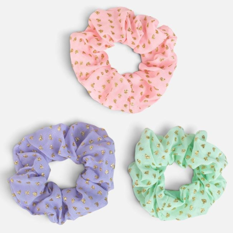 Moda si accesorii - Elastice de Păr cu Inimi Glitter pentru Copii – 3buc