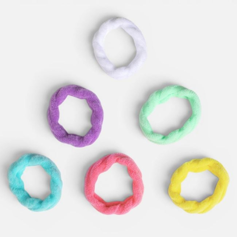 Moda si accesorii - Set 6 Elastice de Păr Frotte Împletite, Culori Pastelate