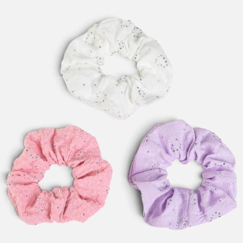 Moda si accesorii - Elastice de Păr Gofrate cu Strasuri pentru Copii – 3buc
