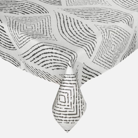 Textile pentru casa - Față de Masă Textilă Gri cu Dungi 180x140 cm