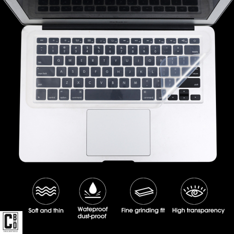 Folie de Protectie pentru Tastatura Laptop, din Silicon Transparent, Reutilizabila, Dimensiune Universala, Cbd Coral Best Deals [2]