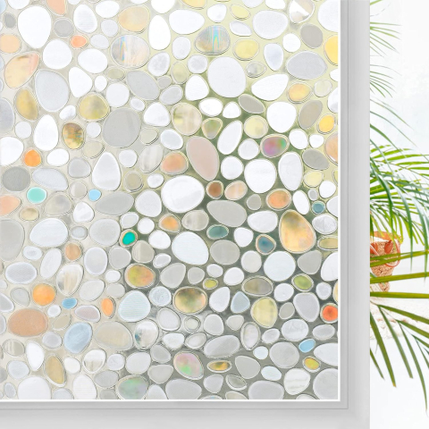 Folii decorative pentru geam - Folie decorativă pentru geam cu efect privacy 200 x 60 cm, model White Stone
