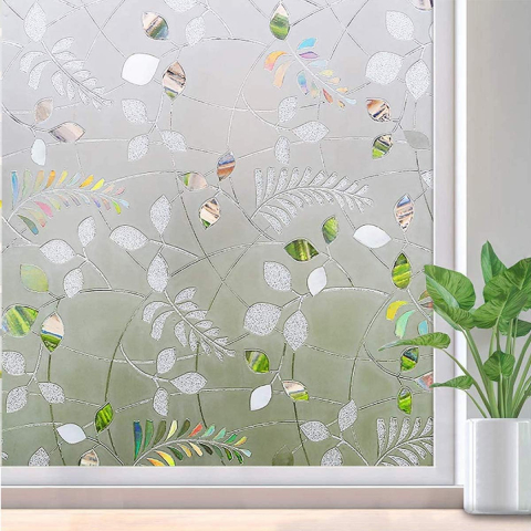 Folii decorative pentru geam - Folie geam privacy 200 x 60 cm, model Autumn Leaves, pentru casă și birou