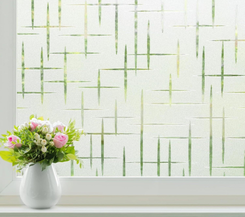 Folii decorative pentru geam - Folie privacy decorativă pentru geam 200 x 60 cm, model Cruce, protecție UV