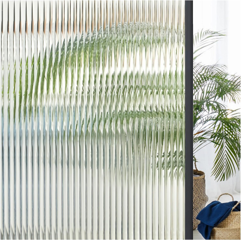 Folie privacy decorativă pentru geam 200 x 60 cm, model Reeded Glass, protecție UV