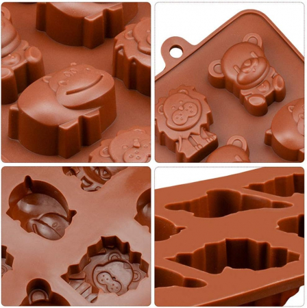 Forma din Silicon, Model Animale Salbatice pentru Ciocolata de Casa, Bomboane, Jeleuri sau Cuburi de Gheata, CBD CORAL BEST DEALS [13]