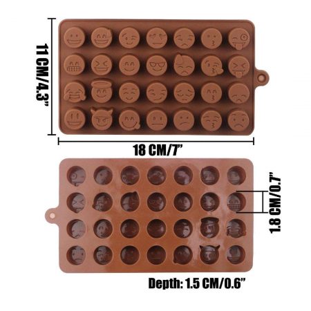 Forma din Silicon, Model Emoticoane pentru Ciocolata de Casa, Bomboane, Jeleuri sau Cuburi de Gheata, CBD CORAL BEST DEALS [4]