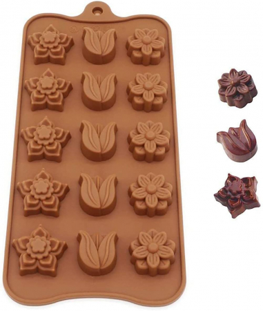 Forma din Silicon, Model Flori pentru Ciocolata de Casa, Bomboane, Jeleuri sau Cuburi de Gheata, CBD CORAL BEST DEALS [2]