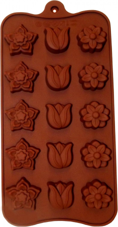 Forma din Silicon, Model Flori pentru Ciocolata de Casa, Bomboane, Jeleuri sau Cuburi de Gheata, CBD CORAL BEST DEALS [1]