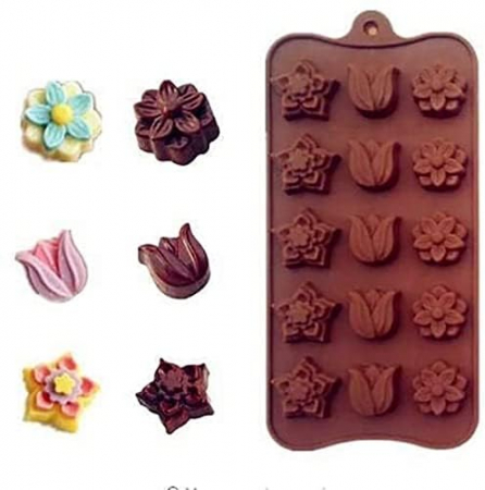 Forma din Silicon, Model Flori pentru Ciocolata de Casa, Bomboane, Jeleuri sau Cuburi de Gheata, CBD CORAL BEST DEALS [4]