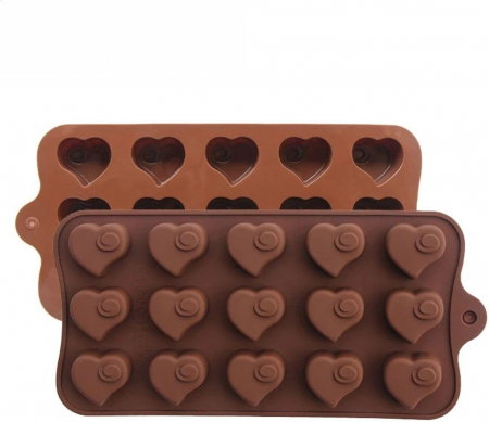 Forma din Silicon, Model Inima pentru Ciocolata de Casa, Bomboane, Jeleuri sau Cuburi de Gheata, CBD CORAL BEST DEALS [4]