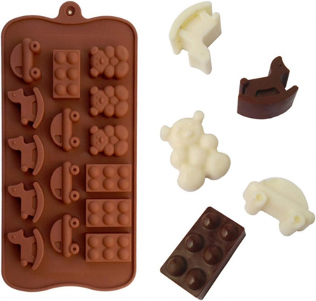 Forma din Silicon, Model Masinuta, Lego, Ursuleti, pentru Ciocolata de Casa, Bomboane, Jeleuri sau Cuburi de Gheata, CBD CORAL BEST DEALS [3]