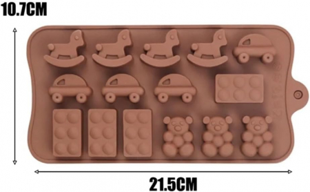 Forma din Silicon, Model Masinuta, Lego, Ursuleti, pentru Ciocolata de Casa, Bomboane, Jeleuri sau Cuburi de Gheata, CBD CORAL BEST DEALS [5]