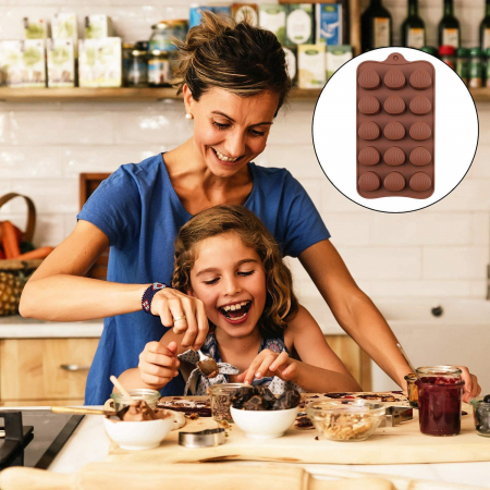 Forma din Silicon, Model Scoica pentru Ciocolata de Casa, Bomboane, Jeleuri sau Cuburi de Gheata, CBD CORAL BEST DEALS [5]