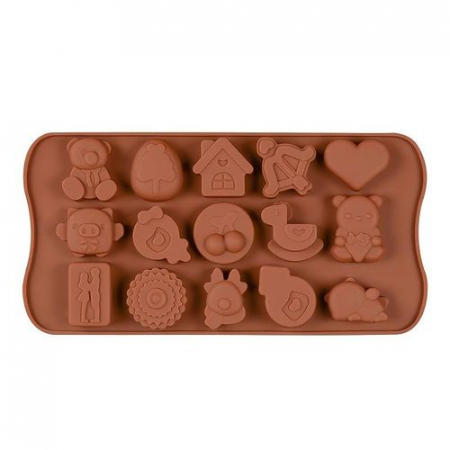 Forma din Silicon, Model Simboluri pentru Ciocolata de Casa, Bomboane, Jeleuri sau Cuburi de Gheata, CBD CORAL BEST DEALS [2]