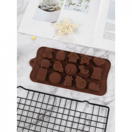 Forma din Silicon, Model Simboluri pentru Ciocolata de Casa, Bomboane, Jeleuri sau Cuburi de Gheata, CBD CORAL BEST DEALS [12]