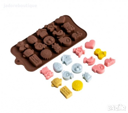 Forma din Silicon, Model Simboluri pentru Ciocolata de Casa, Bomboane, Jeleuri sau Cuburi de Gheata, CBD CORAL BEST DEALS [9]