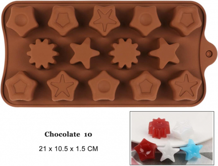 Forma din Silicon, Model Stelute Diferite Forme pentru Ciocolata de Casa, Bomboane, Jeleuri sau Cuburi de Gheata, CBD CORAL BEST DEALS [3]
