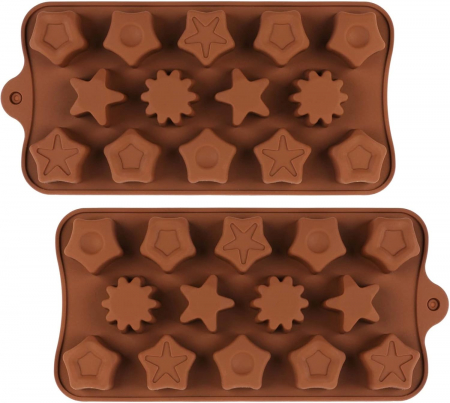 Forma din Silicon, Model Stelute Diferite Forme pentru Ciocolata de Casa, Bomboane, Jeleuri sau Cuburi de Gheata, CBD CORAL BEST DEALS [2]