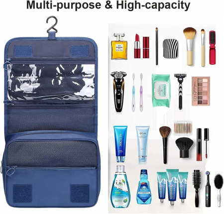 Geantă de Cosmetice Albastru Impermeabilă pentru Călătorie - CBD CORAL BEST DEALS [4]