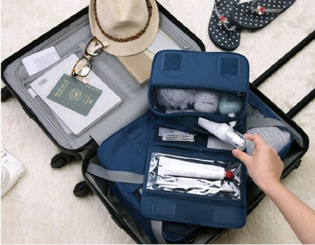 Geantă de Cosmetice Albastru Impermeabilă pentru Călătorie - CBD CORAL BEST DEALS [1]