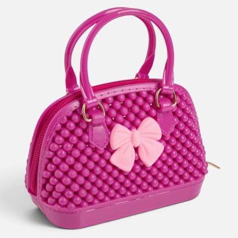 Articole pentru petreceri - Gentuță Fucsia din PVC cu Pin Fundă