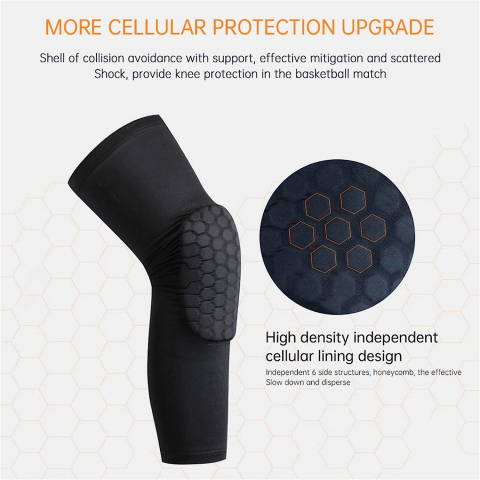 Genunchiera pentru Protectie Genunchi, Supraelastica cu Tampon, Compatibila Unisex, 48cm, Negru, CBD CORAL BEST DEALS Negru [6]