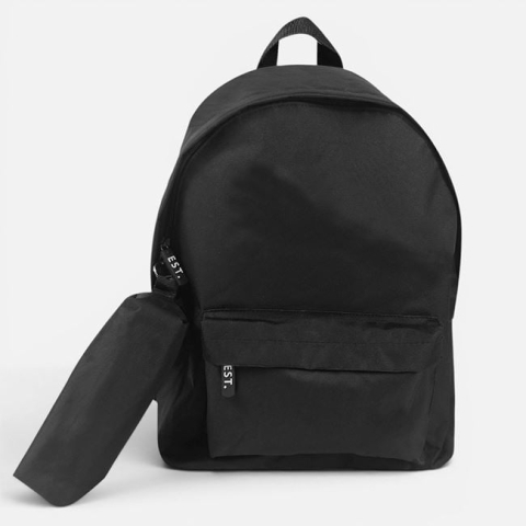 Rechizite si produse pentru scoala - Ghiozdan școlar negru 18 L cu penar inclus