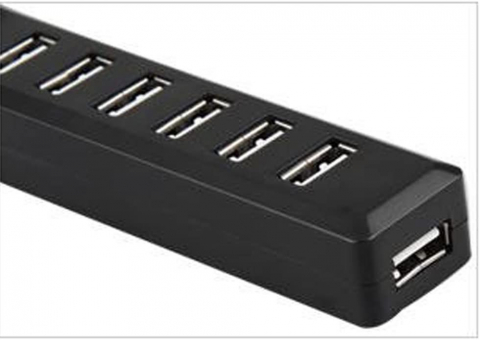 Hub cu 7 Porturi USB cu Transfer Super Rapid 480mbps Hi-Speed, Buton On/Off, Negru, CBD CORAL BEST DEALS Negru [3]