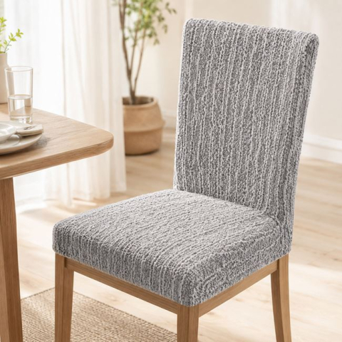 Mobilier si accesorii pentru casa - Husă Elastică Gri pentru Scaun Fără Brațe