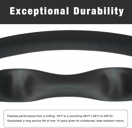 Husa Volan Negru din Silicon Elastic, Pentru Protejarea Volanului Masinii si Condus Confortabil, Universal Compatibila, Diametru 32-40 cm, CBD CORAL BEST DEALS [5]