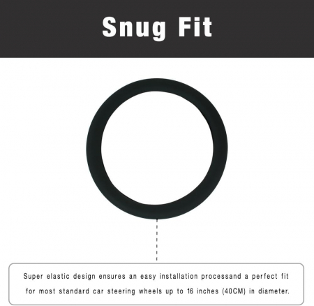 Husa Volan Negru din Silicon Elastic, Pentru Protejarea Volanului Masinii si Condus Confortabil, Universal Compatibila, Diametru 32-40 cm, CBD CORAL BEST DEALS [1]