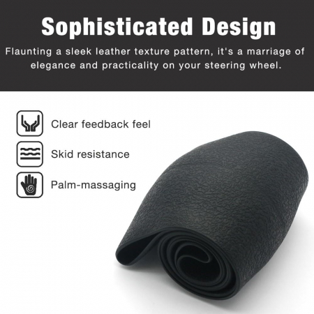 Husa Volan Negru din Silicon Elastic, Pentru Protejarea Volanului Masinii si Condus Confortabil, Universal Compatibila, Diametru 32-40 cm, CBD CORAL BEST DEALS [6]